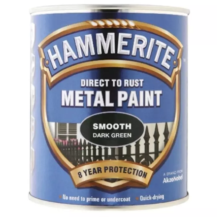 Hammerite Metal Paint in Smooth Green 250ml, 5084889