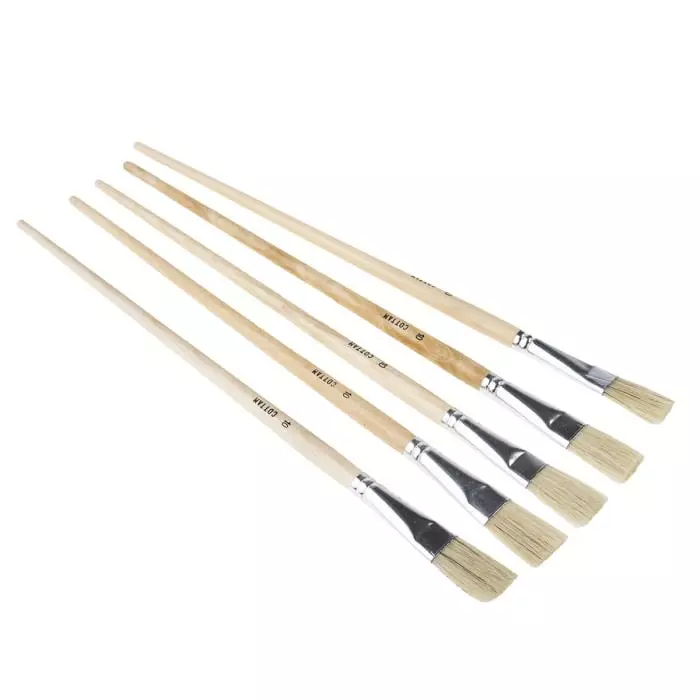 Cottam Thin 19 mm Synthetic Paint Brush Set with Flat Bristles, 3152154 (Pack of 5)