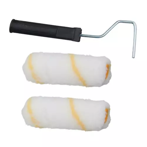 SHUYI Mini Paint Rollers Combo 2 Roller + 1 Handle 150 mm (6 inch) Yellow Line PRO, 209