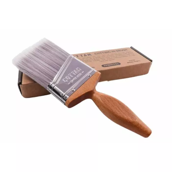 Cottam Thin 63.5 mm Synthetic Angled Paint Brush with Flat Bristles, PPB00321