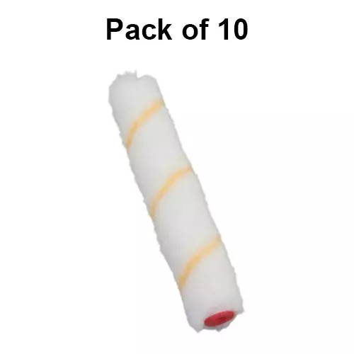 SHUYI Mini Paint Roller Refills 100 mm (4 inch) Yellow Line STD, 405 (Pack of 10 Refill)