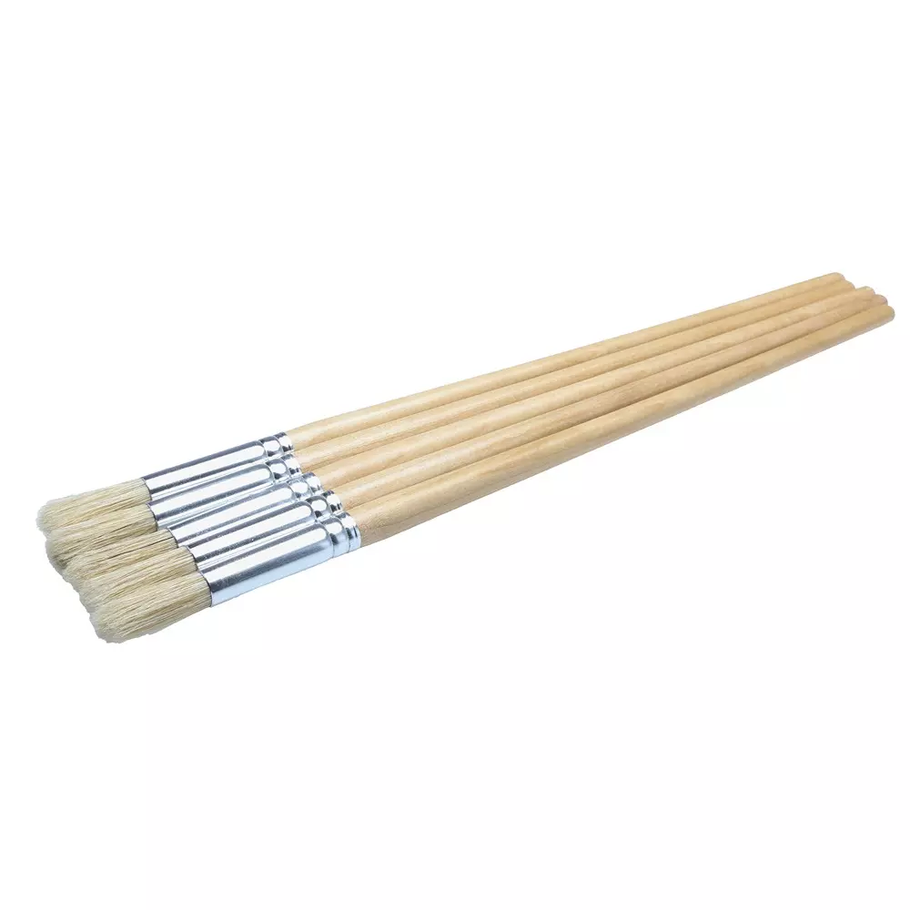RS PRO Paint Brush Thin Fibre Round Hardwood 6 mm, 2878131 (Pack of 5)