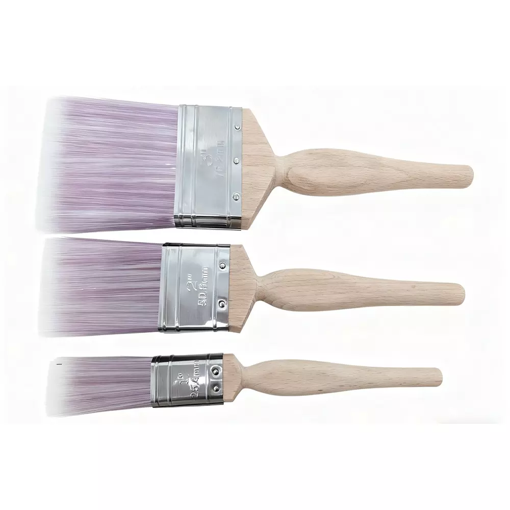 RS PRO Paint Brush Set Wood Synthetic Bristle Flat Mixed, 2878127 (Pack of 3 Pcs)