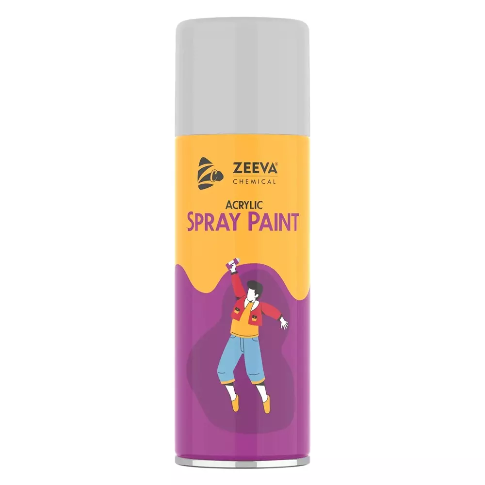 Zeeva Acrylic Spray Paint 400 ml Gloss Finish Fast Dry Silver Chrome, ZC 611