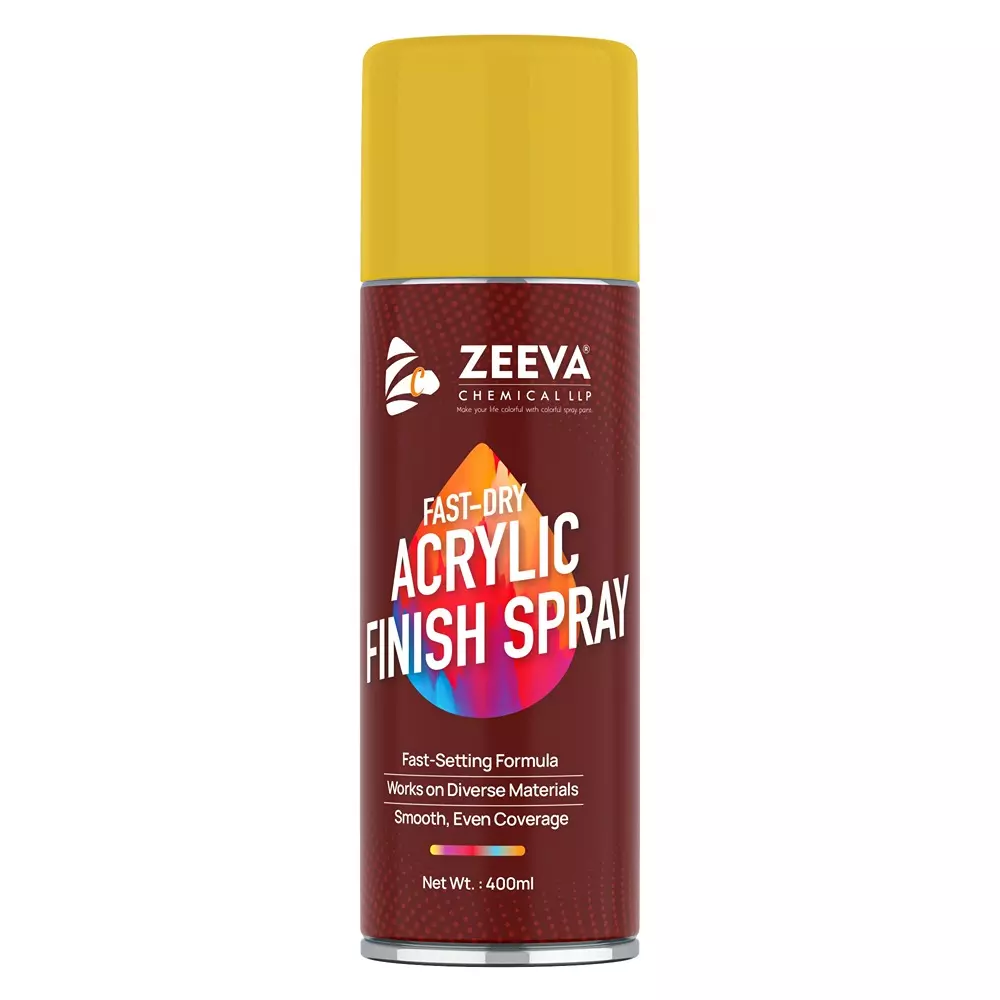 Zeeva Acrylic Spray Paint 400 ml Gloss Finish Quick Dry Dark Yellow