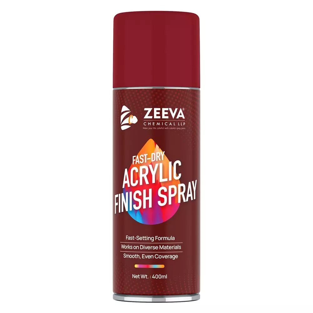 Zeeva Acrylic Spray Paint 400 ml Gloss Finish Quick Dry Ruby Red