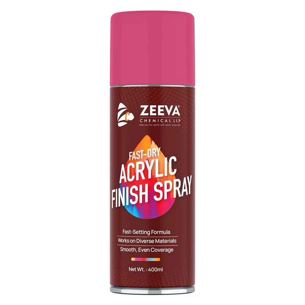 Zeeva Acrylic Spray Paint 400 ml Gloss Finish Quick Dry Rubin Pink