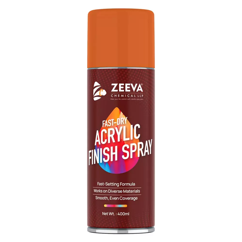Zeeva Acrylic Spray Paint 400 ml Gloss Finish Quick Dry Signal Orange