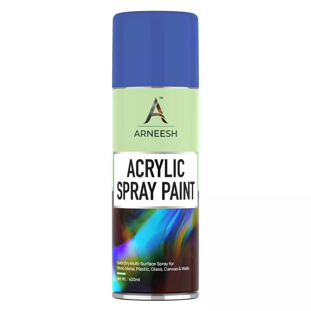 ARNEESH Acrylic Spray Paint 400 ml Gloss Finish Quick Dry Multi Surface Clear Coat V.I.P Blue