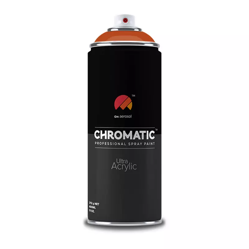 Om Aerosol Chromatic Ultra Acrylic Aerosol Professional Spray Paint 400 ml Dark Orange Color, CH-2001