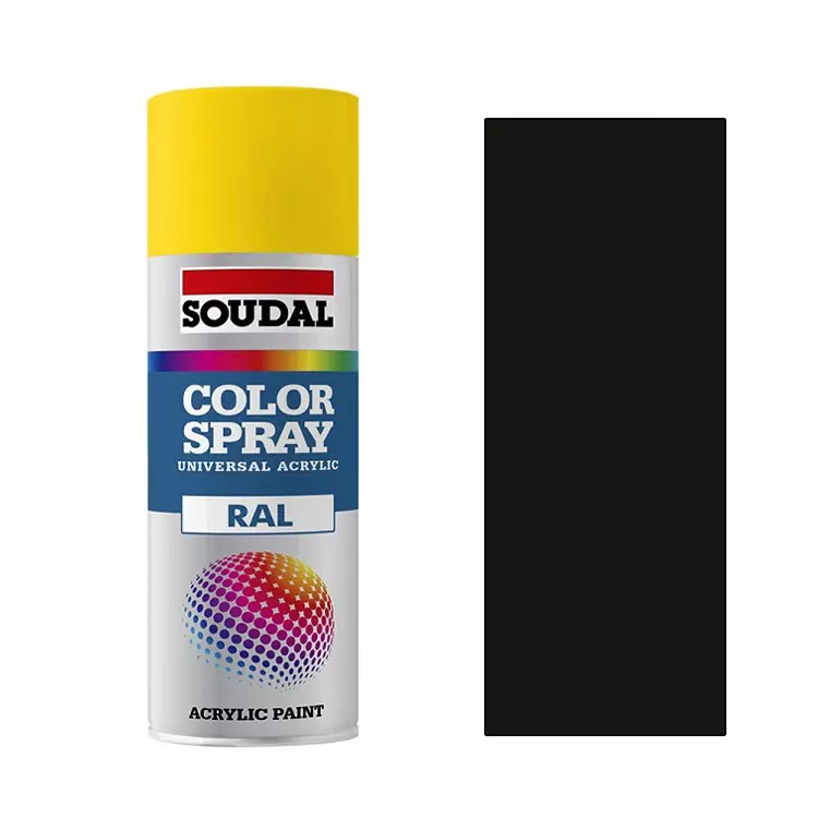 Soudal Color Spray 400 ml +15 to +45°C Temperature RAL 9005 Black