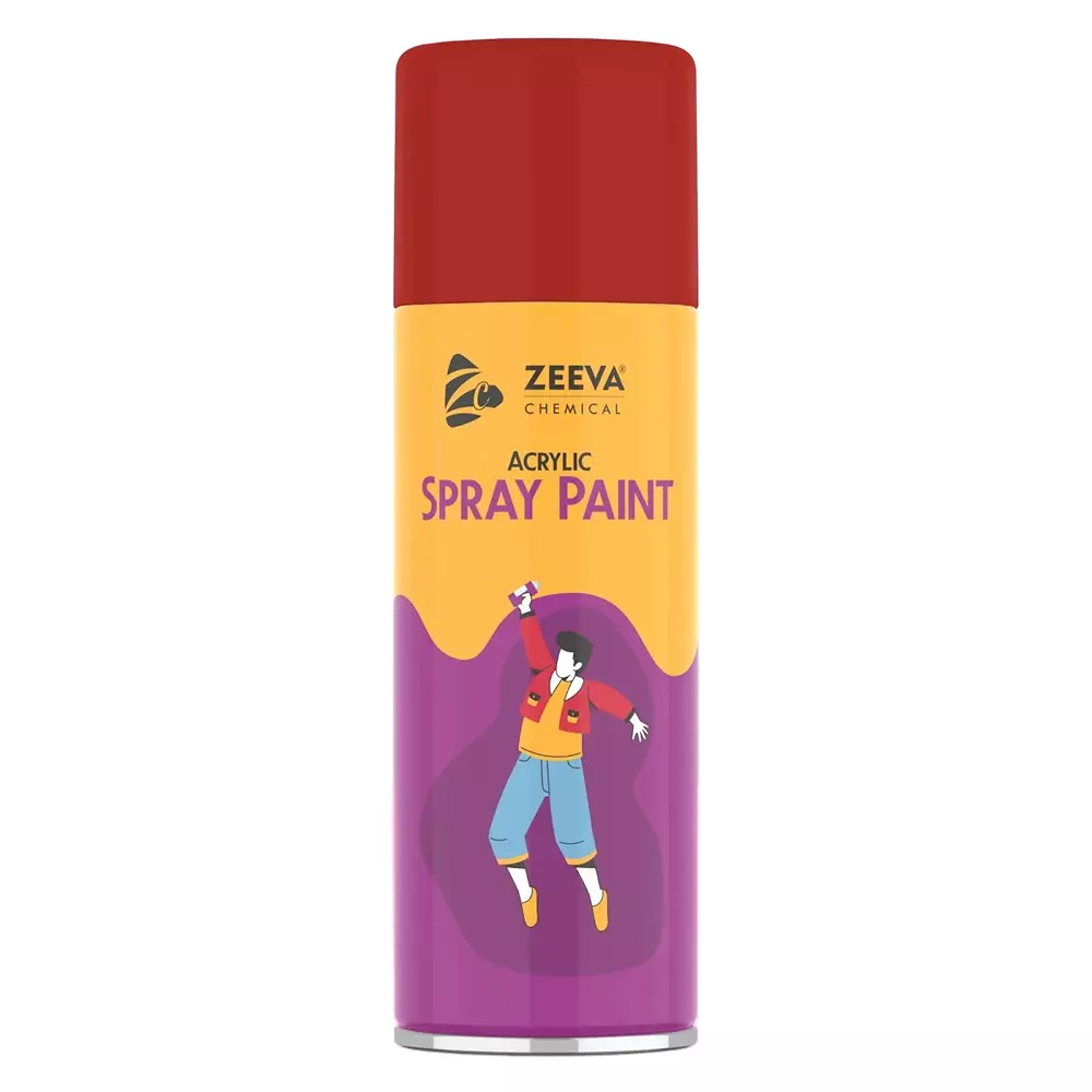 Zeeva Acrylic Spray Paint 400 ml Gloss Finish Fast Dry Red, ZC 3000