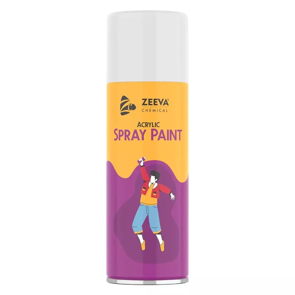 Zeeva Acrylic Spray Paint 400 ml Gloss Finish Fast Dry Silver Pearl, ZC 631