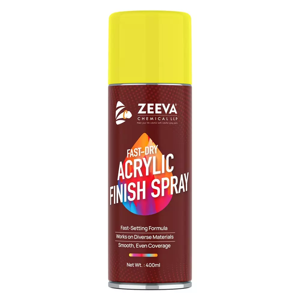 Zeeva Acrylic Spray Paint 400 ml Gloss Finish Quick Dry Jasmine Yellow
