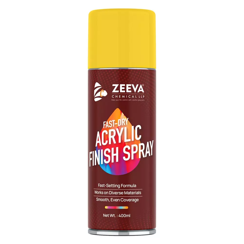 Zeeva Acrylic Spray Paint 400 ml Gloss Finish Quick Dry Lemon Yellow