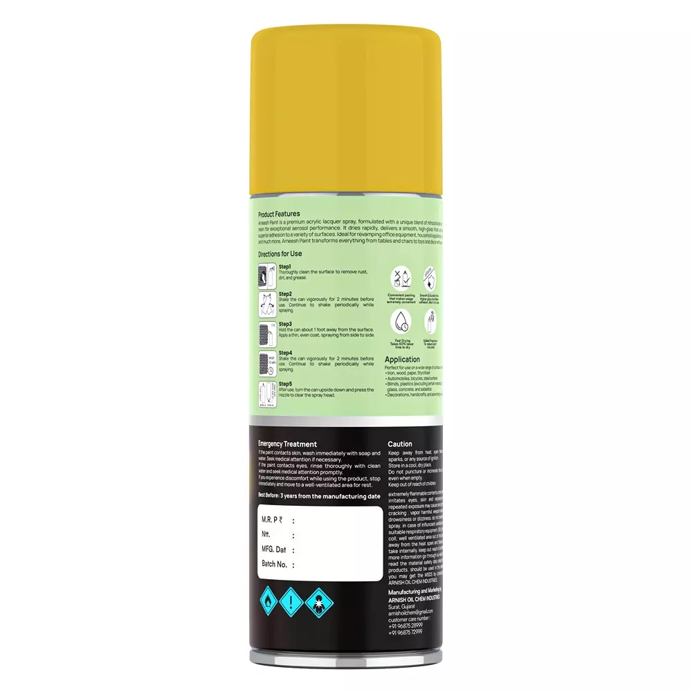arneesh-acrylic-spray-paint-400-ml-gloss-finish-quick-dry-multi-surface-clear-coat-dark-yellow