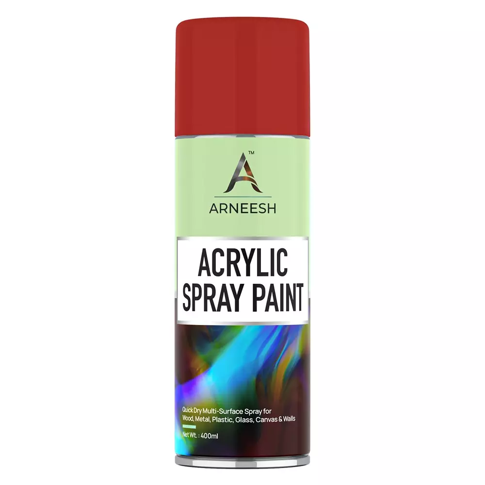 ARNEESH Acrylic Spray Paint 400 ml Gloss Finish Quick Dry Multi Surface Clear Coat Signal Red