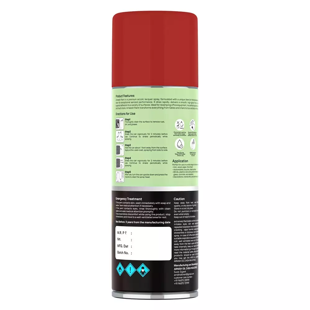 arneesh-acrylic-spray-paint-400-ml-gloss-finish-quick-dry-multi-surface-clear-coat-signal-red