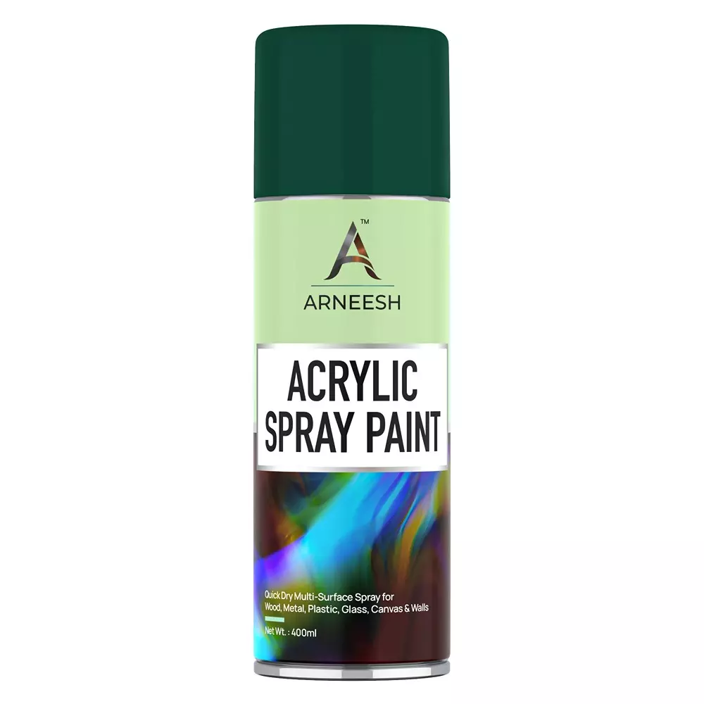 ARNEESH Acrylic Spray Paint 400 ml Gloss Finish Quick Dry Multi Surface Clear Coat Bus Green