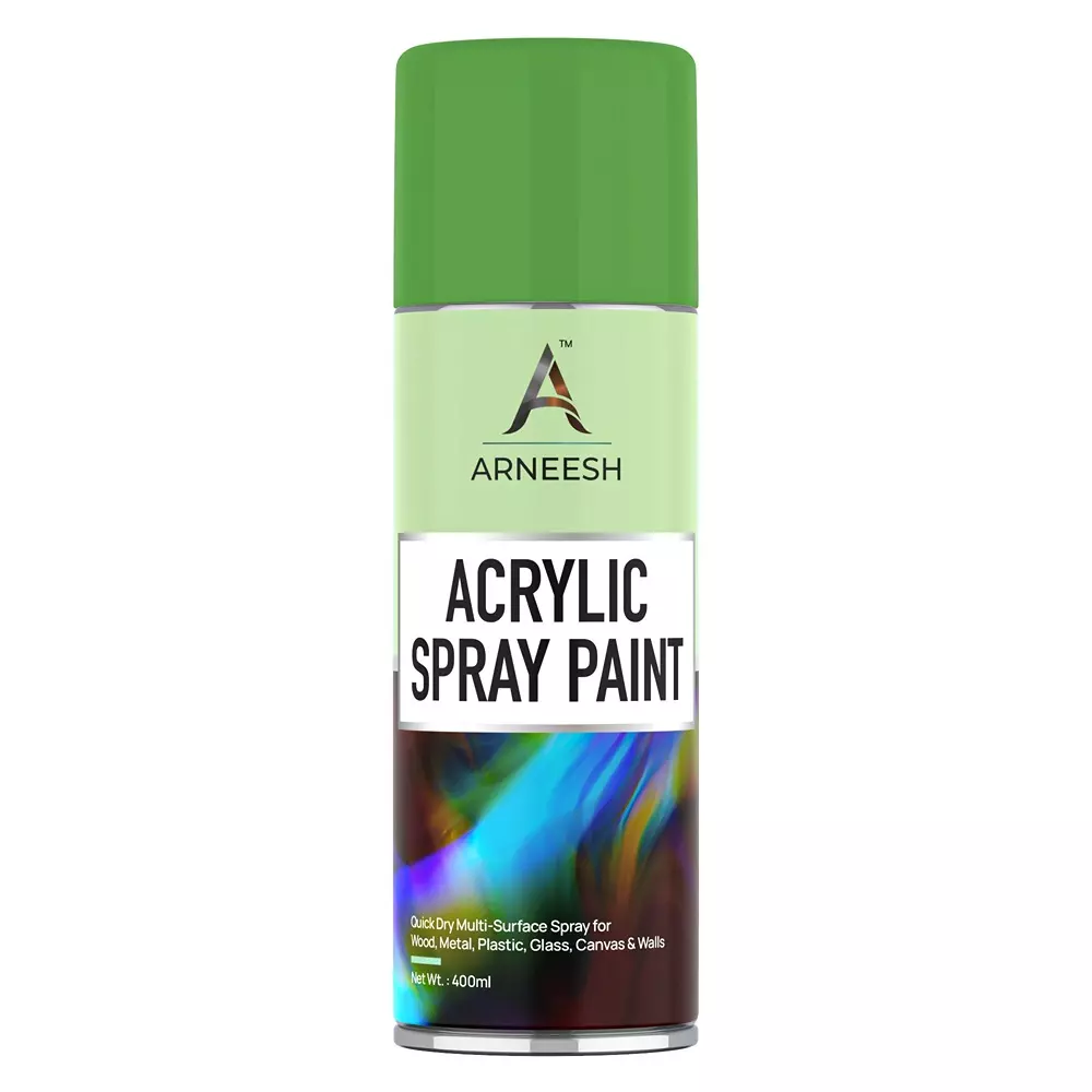 ARNEESH Acrylic Spray Paint 400 ml Gloss Finish Quick Dry Multi Surface Clear Coat Parrot Green