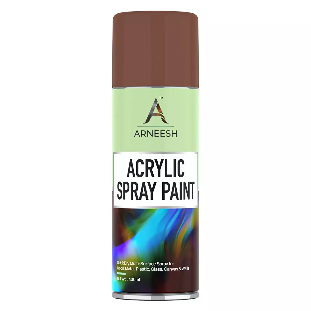ARNEESH Acrylic Spray Paint 400 ml Gloss Finish Quick Dry Multi Surface Clear Coat Nut Brown