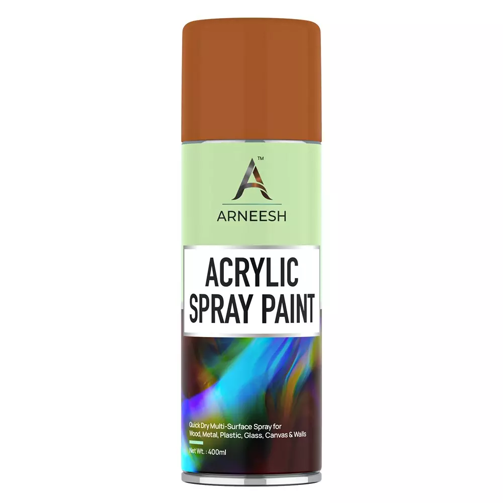 ARNEESH Acrylic Spray Paint 400 ml Gloss Finish Quick Dry Multi Surface Clear Coat Wood Brown