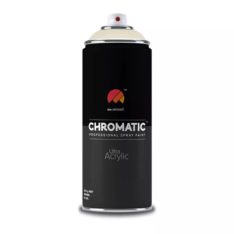 Om Aerosol Chromatic Ultra Acrylic Aerosol Professional Spray Paint 400 ml New Ivory Color, CH-1013