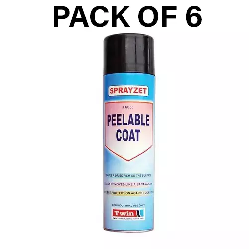 SPRAYZET Peelable Coat Spray 500 ml for Industrial Use, E3039 (Pack of 6)