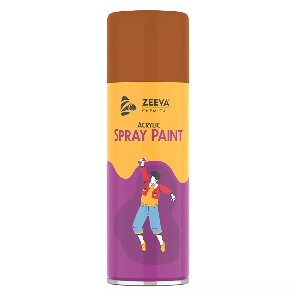 Zeeva Acrylic Spray Paint 400 ml Gloss Finish Fast Dry Wood Brown, ZC 8023