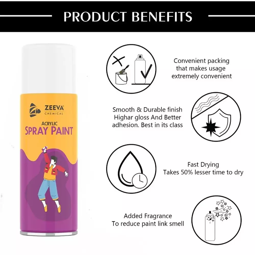 Zeeva Acrylic Spray Paint 400 ml Gloss Finish Fast Dry Wood Brown, ZC 8023