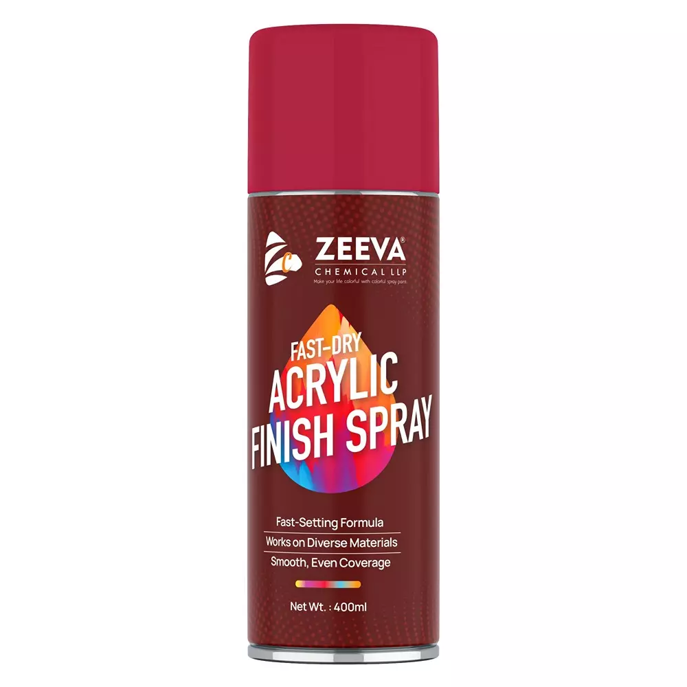 Zeeva Acrylic Spray Paint 400 ml Gloss Finish Quick Dry Strawberry Red