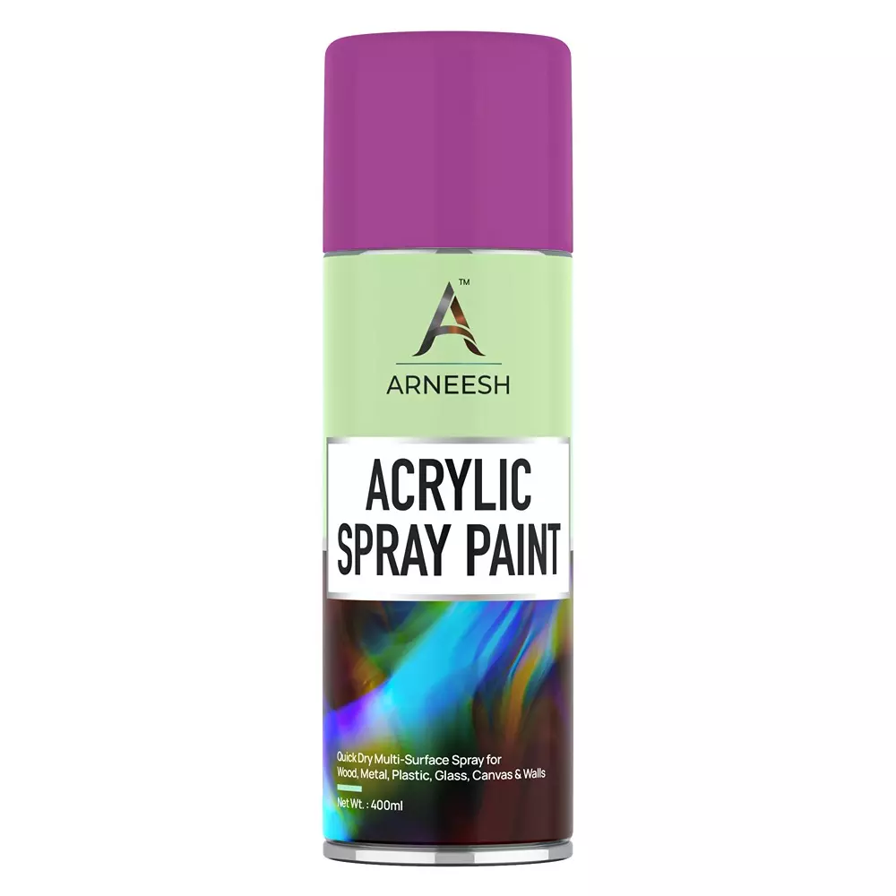 ARNEESH Acrylic Spray Paint 400 ml Gloss Finish Quick Dry Multi Surface Clear Coat Light Purple