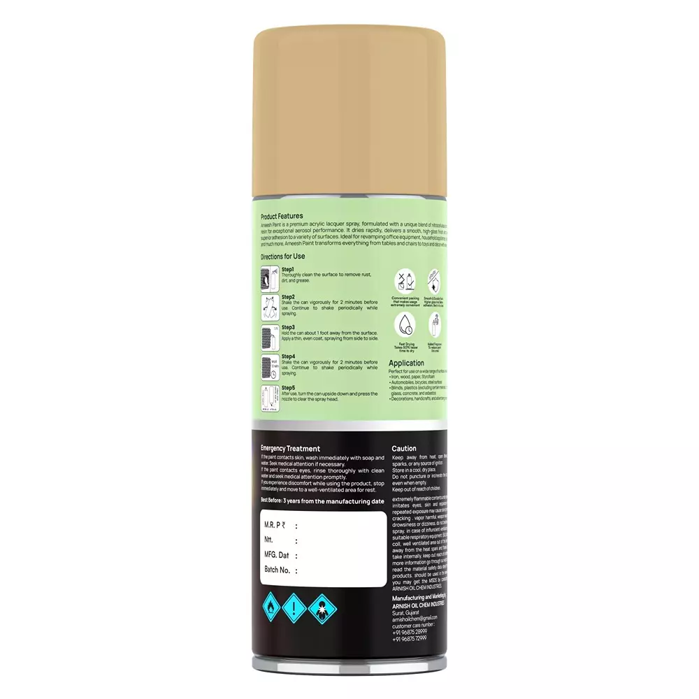 arneesh-acrylic-spray-paint-400-ml-gloss-finish-quick-dry-multi-surface-clear-coat-beige