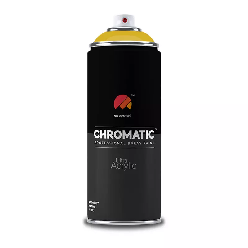 Om Aerosol Chromatic Ultra Acrylic Aerosol Professional Spray Paint 400 ml Dark Yellow Color, CH-1012