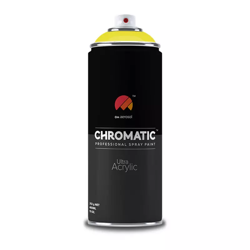 Om Aerosol Chromatic Ultra Acrylic Aerosol Professional Spray Paint 400 ml Jasmine Yellow Color, CH-1016