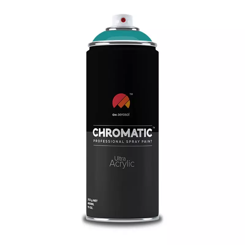 Om Aerosol Chromatic Ultra Acrylic Aerosol Professional Spray Paint 400 ml Turquoise Blue Color, CH-5018