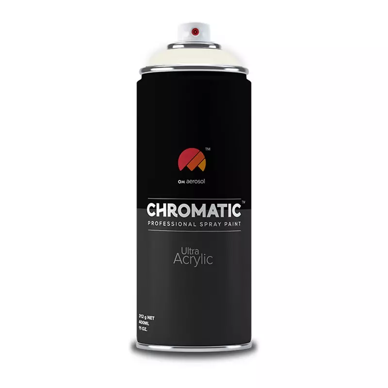Om Aerosol Chromatic Ultra Acrylic Aerosol Professional Spray Paint 400 ml Marbel White Color, CH-9010