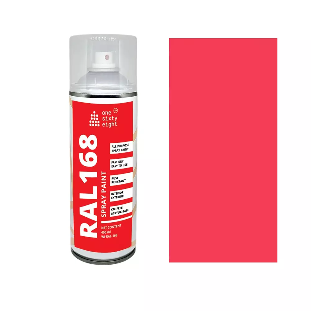 One sixty eight Spray Paint Gloss Finish 400 ml Peach Red, RAL 168 - 0300