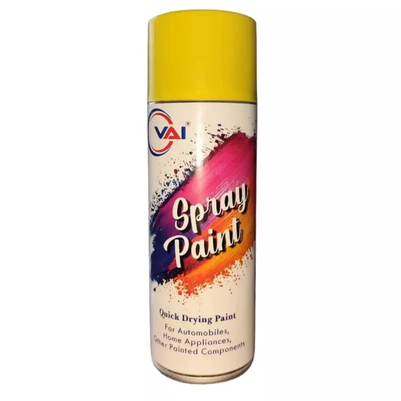 VAI DIY Spray Paint 400 ml Yellow for Metal, Wood, Plastic & Wall (Pack of 4)