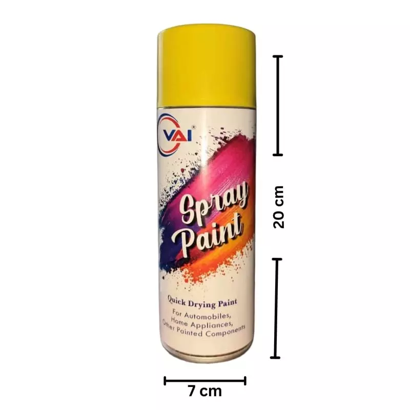 VAI DIY Spray Paint 400 ml Yellow for Metal, Wood, Plastic & Wall (Pack of 4)