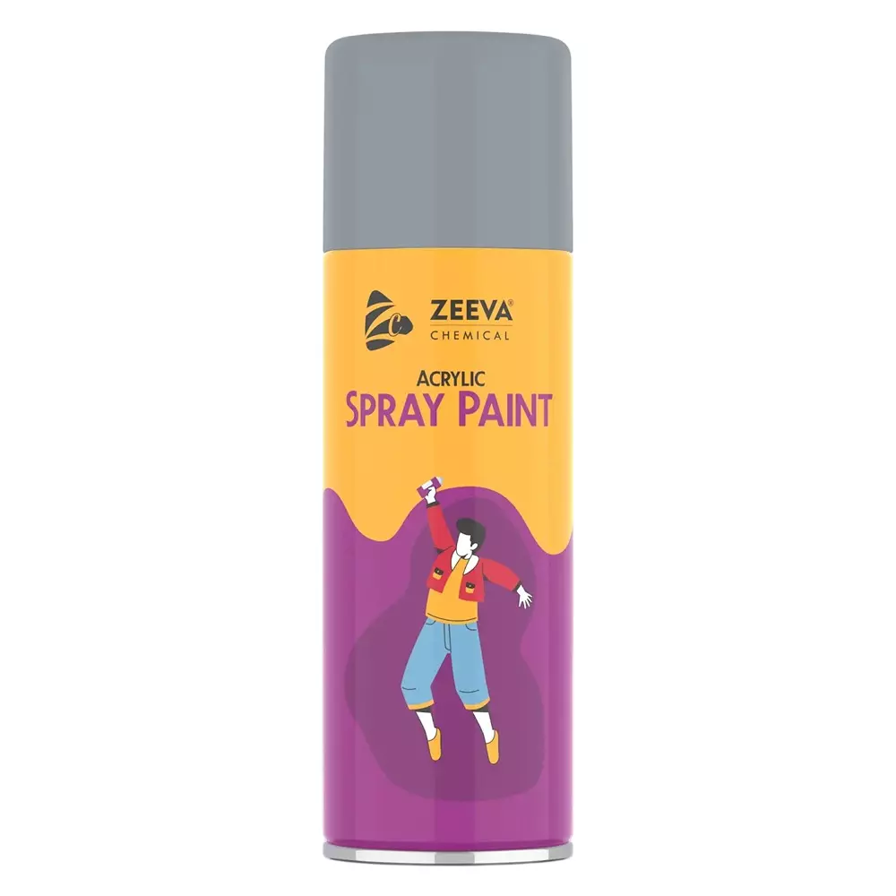 Zeeva Acrylic Spray Paint 400 ml Gloss Finish Fast Dry Squirrel Grey, ZC 7001