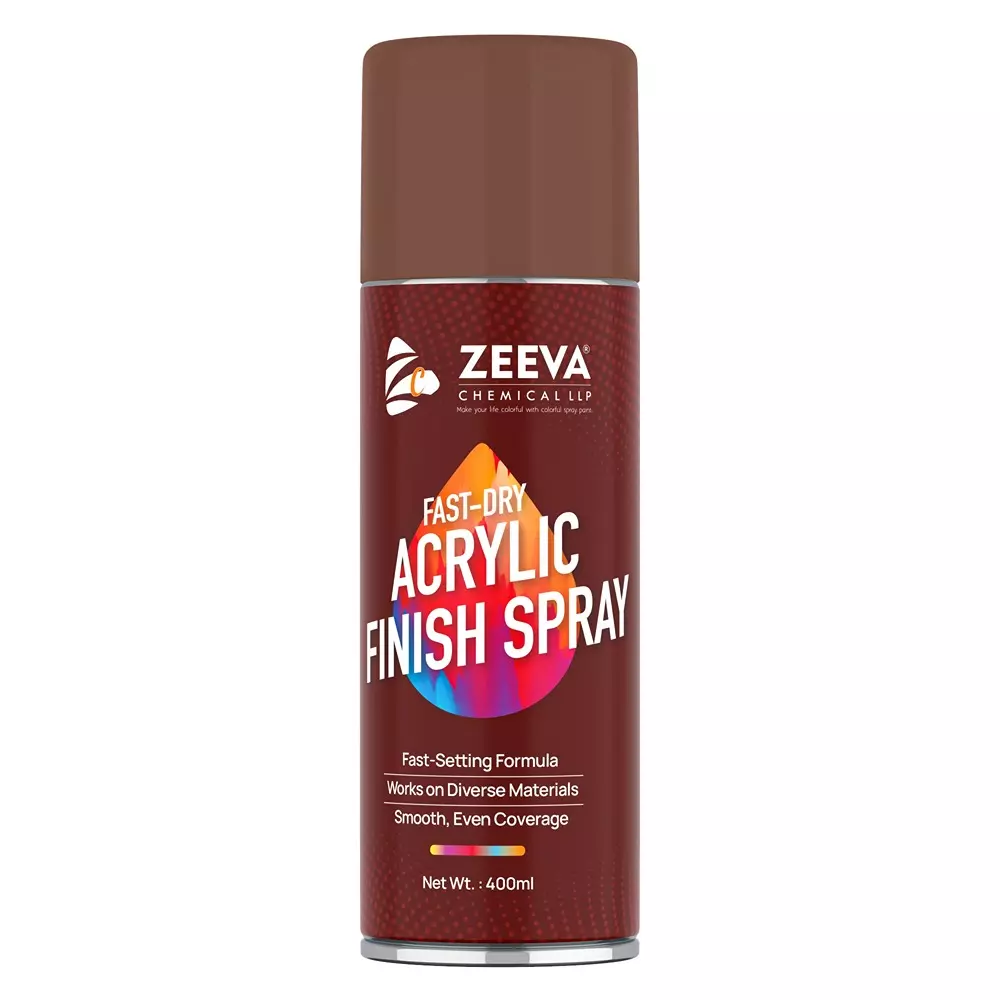 Zeeva Acrylic Spray Paint 400 ml Gloss Finish Quick Dry Nut Brown