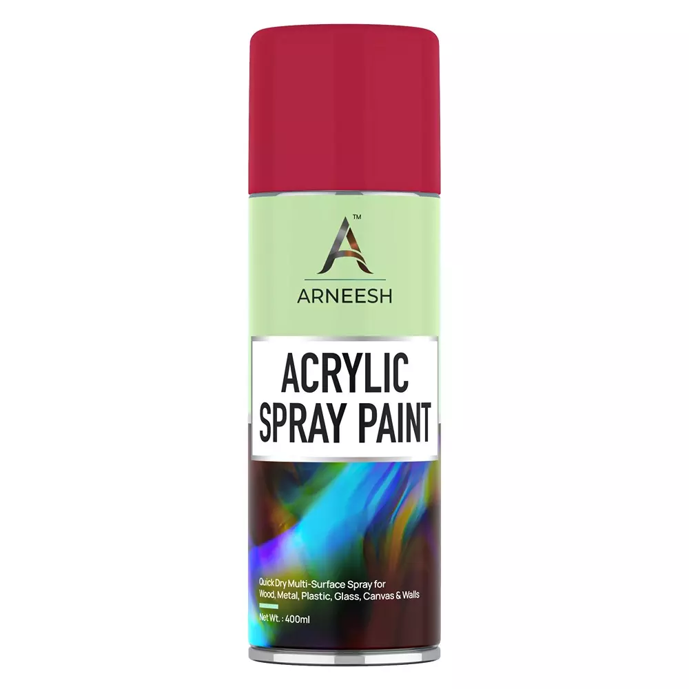 ARNEESH Acrylic Spray Paint 400 ml Gloss Finish Quick Dry Multi Surface Clear Coat Strawberry Red