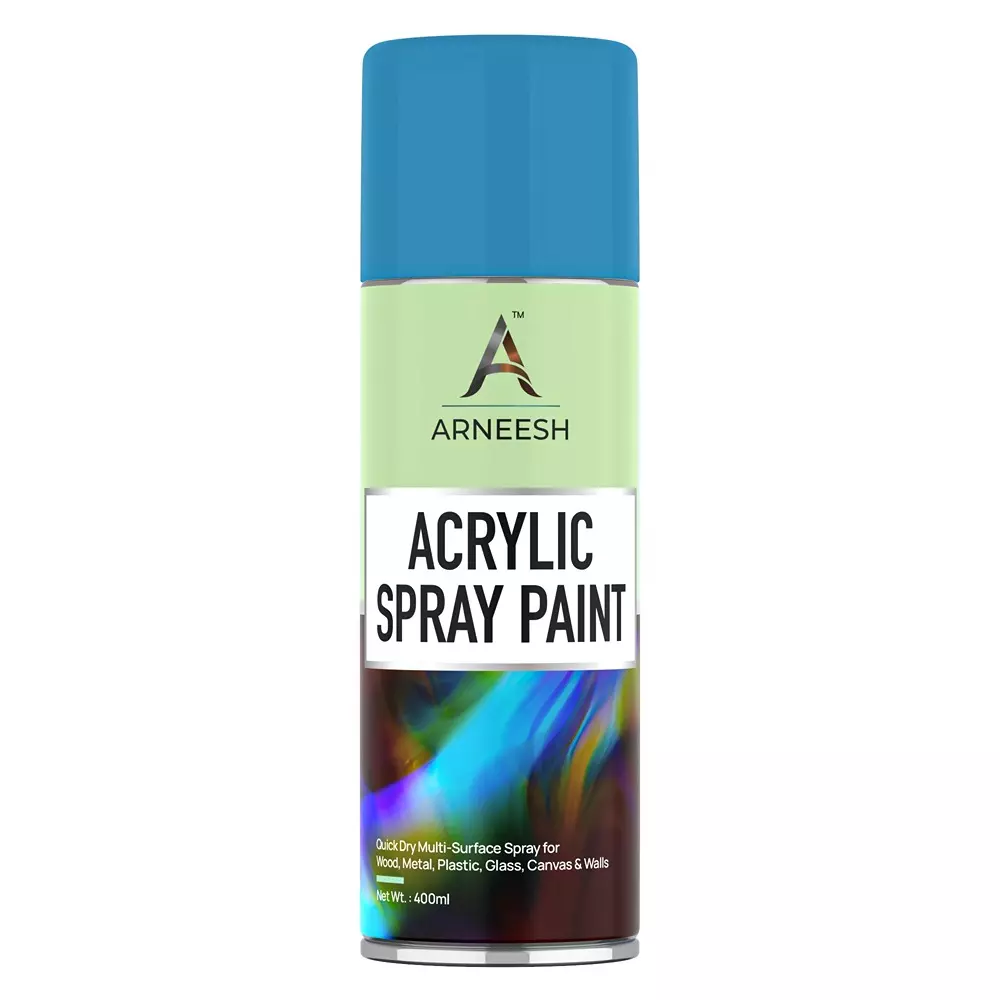 ARNEESH Acrylic Spray Paint 400 ml Gloss Finish Quick Dry Multi Surface Clear Coat Light Blue