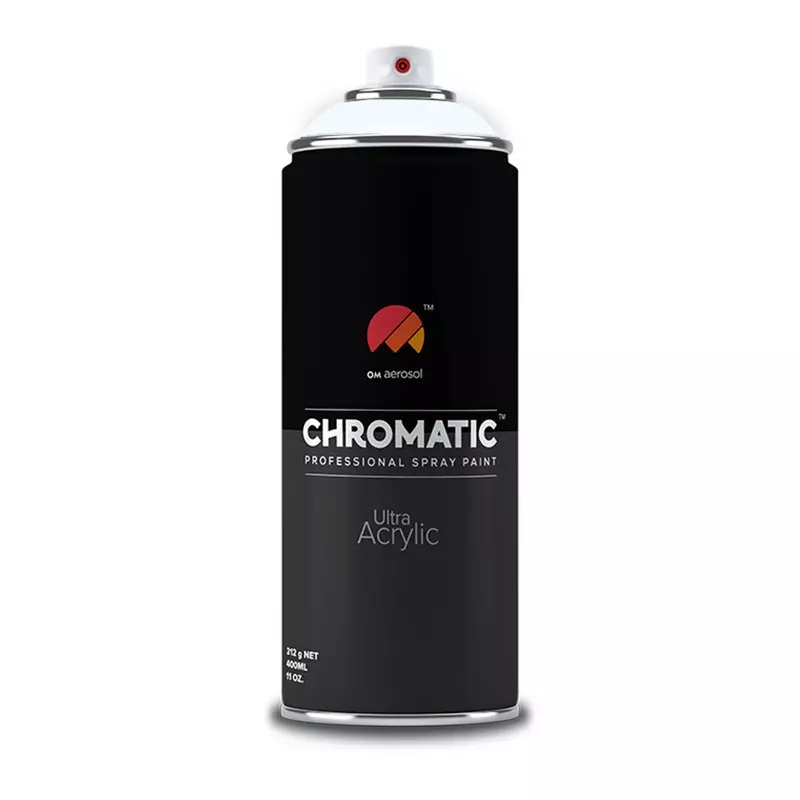 Om Aerosol Chromatic Ultra Acrylic Aerosol Professional Spray Paint 400 ml Ultra White Color, CH-103