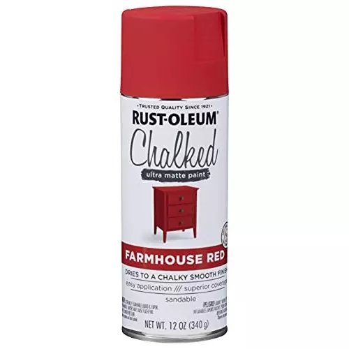 Rust-Oleum Ultra Matte Chalk Spray Paint 340 g Farmhouse Red, 329193