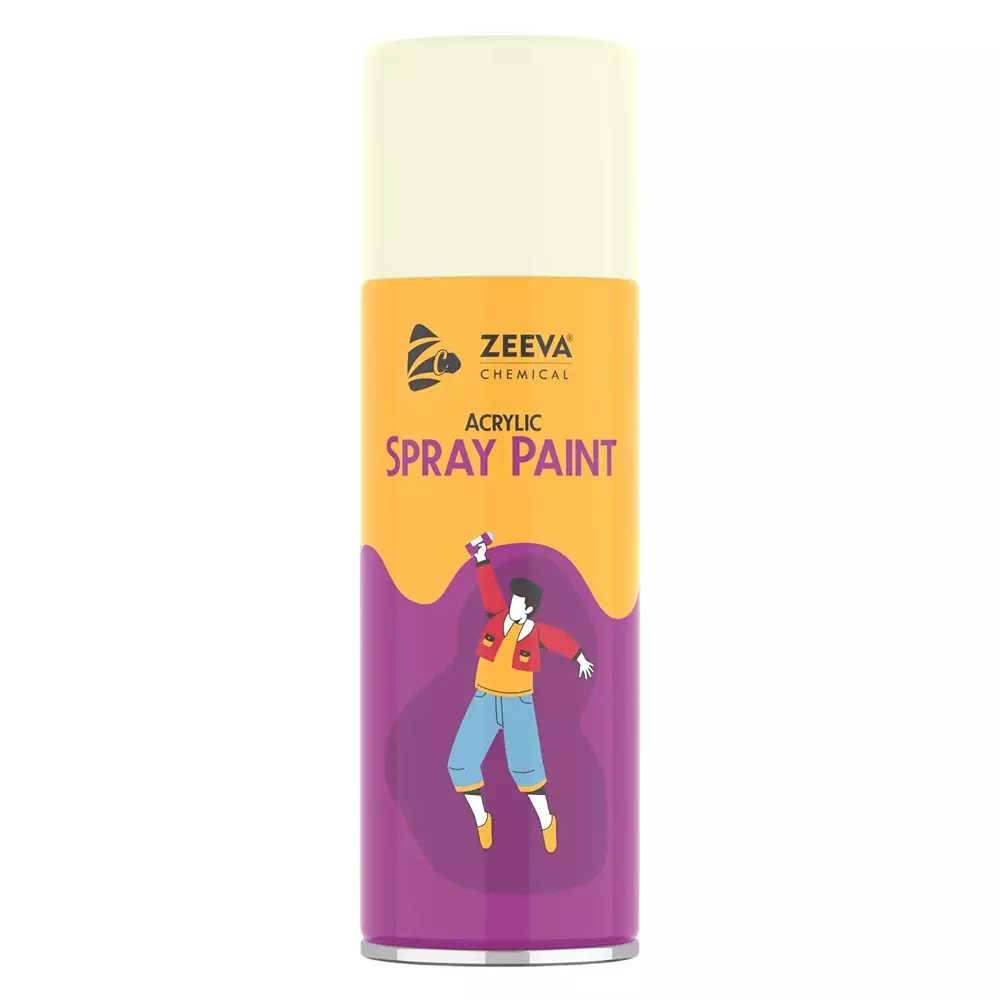 Zeeva Acrylic Spray Paint 400 ml Gloss Finish Fast Dry Ivory, ZC 105