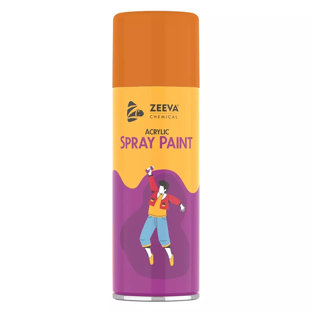 Zeeva Acrylic Spray Paint 400 ml Gloss Finish Fast Dry Light Orange, ZC 2000