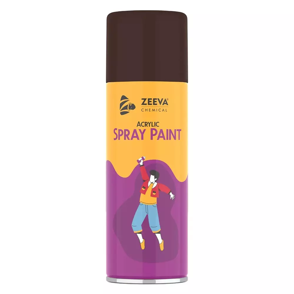 Zeeva Acrylic Spray Paint 400 ml Gloss Finish Fast Dry Chocolate Brown, ZC 8017