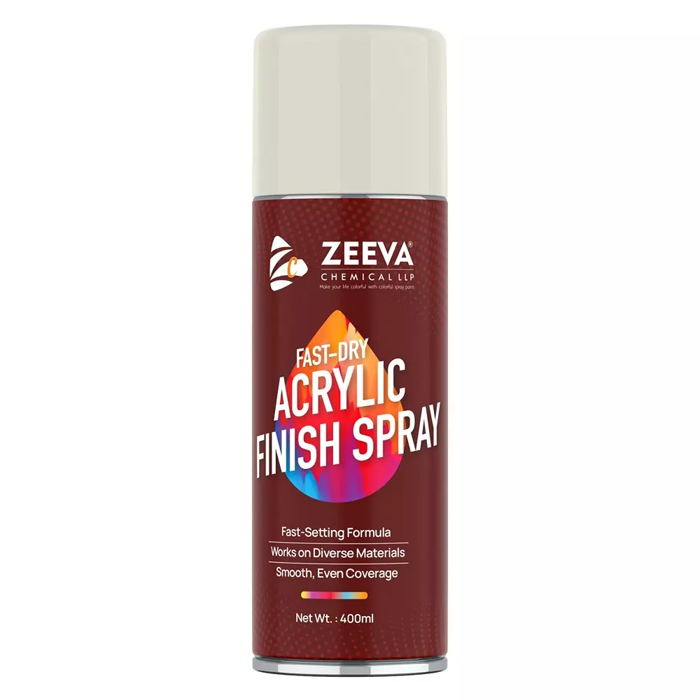 Zeeva Acrylic Spray Paint 400 ml Gloss Finish Quick Dry Stone White